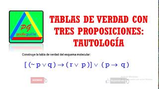 Tablas De Verdad Con Tres Proposiciones Lógicas: Tautología - Lógica ...