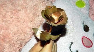 Как сделать цветок из медной фольги.