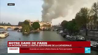 Incendie en cours dans la cathédrale Notre-Dame de Paris