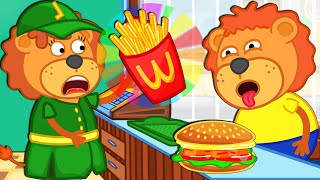Lion Family Official Channel ? Pretend Play Macdonalds | Cartoon for Kids