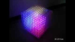 Arduino controlled 3D LED RGB Cube 10x10x10 Kit