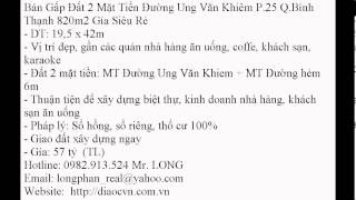 Bán Đất Đường Ung Văn Khiêm Quận Bình Thạnh