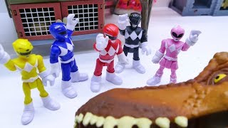 Power Rangers Toys | Zords vs MEGA GIANT T-REX - Toys Play Time