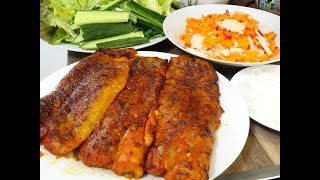 CÁ NƯỚNG - Cách ướp Cá nướng - Cá Lăng - Cá Welsfillet - Nướng muối Ớt không cay by Vanh Khuyen