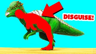 I RAIDED A BASE DISGUISED AS A DINO! (Ark Survival Evolved Trolling)