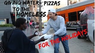GIVING PIZZAS TO ALL THE HOMELESS