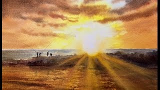 Солнечные лучи №3. Акварель.  Sky rays #3 Watercolour