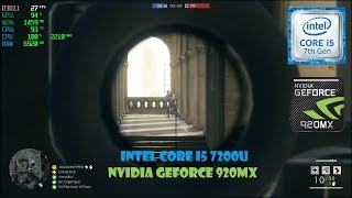 BATTLEFIELD 1 PC MULTIPLAYER intel core i5 7200U NVIDIA GEforce 920MX  TEST GAMING 2018