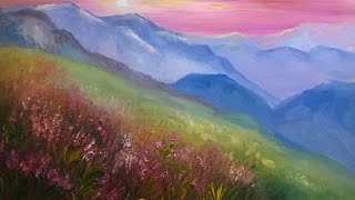 Мастер-класс "Рисуем горный закат"