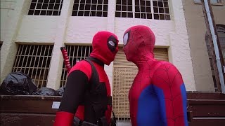 Deadpool vs Spiderman FIGHT - Real Life Parkour for kids | Screen Team
