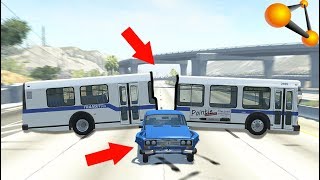 ПРОЕХАТЬ СКВОЗЬ АВТОБУС - BeamNg Drive