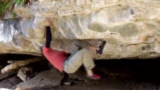 Rock Climbing - Bouldering a V7 and V8 at Kingdom of Ging on the Greenbelt in Austin, TX