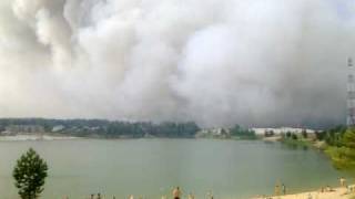 Лесной пожар в Луховицах на Голубых Озёрах 26.07.2010