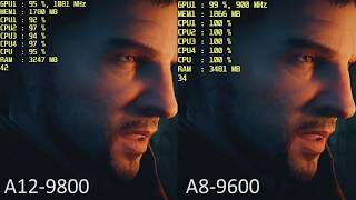 Assassin’s Creed Unity A8-9600 vs. A12-9800 R7 iGPU & A12-9800 Gamplay