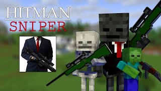 Monster School : HITMAN SNIPER CHALLENGE - Minecraft Animation