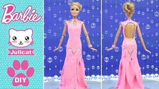 Барби Вечернее платье для куклы Как сделать своими руками DIY Легкий пластилин