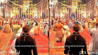 Assassin's Creed Unity GTX Titan X Vs GTX 980 SLI Frame Rate Comparison