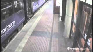 CCTV captures drunk woman falling between train and platform