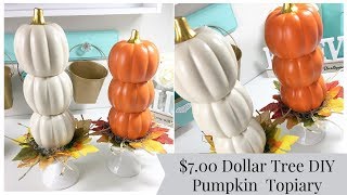 $7.00 Dollar Tree Fall Pumpkin Topiary