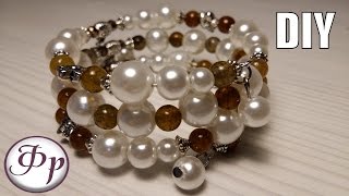DIY. Браслет из бусин на мемори-проволоке. Мастер класс.
