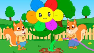 Famille d'Écureuil - Fleur Arc-en-ciel Dans Le Jardin Animé 2021 en Français