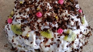 Торт без выпечки из пряников и зефира. Быстрый торт из пряников.