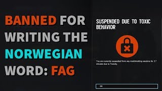 Banned for writing the Norwegian word: Fag — Rainbow Six Siege