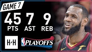LeBron James Full Game 7 Highlights Pacers vs Cavaliers 2018 NBA Playoffs - 45 Pts, 7 Ast, 9 Reb!