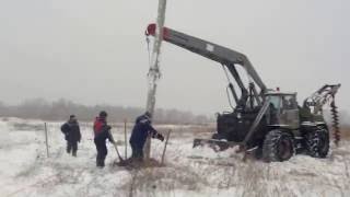 Установка электрических столбов в Слободе Тараево