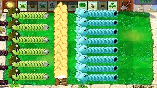 Gatling Pea FIRE vs Snow Pea ICE Hak Plants vs Zombies