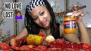 Spicy Crawfish Seafood Boil Mukbang PLUS  @flavasbydamedash Dippin Dash Butter Sauce