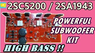 2SC5200 & 2SA1943 based HIGH POWER OP AMP subwoofer amplifier kit