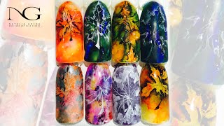 Осенний маникюр "Кленовый лист тушью" / Manicure for autumn: leaves