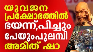 യുവജന പ്രക്ഷോഭത്തിൽ ഭയന്നു. പിച്ചും പേയും പുലമ്പി അമിത് ഷാ