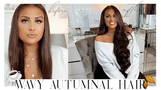 LONG WAVY AUTUMN/FALL HAIR | Clip in Extensions 2019