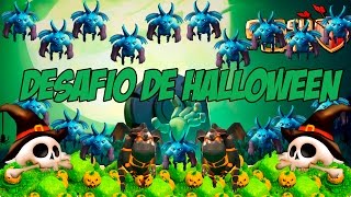 CLASH OF CLANS - Desafio de Halloween - Apenas Tropas e Feitiços Negros sem Herois e Castelo do Clã