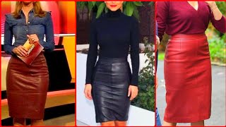 High waist leather skirt beautiful design for  beautiful ladies