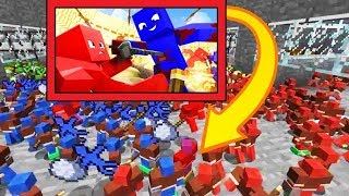 СИНЯЯ АРМИЯ ТЕРОСЕРА ПРОТИВ КРАСНОЙ АРМИИ ДЕМАСТЕРА! БИТВА ОГРОМНЫХ ГИГАНТОВ! Minecraft Clay Soldier