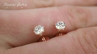 Серьги в розовом золоте с брилллиантами от Diamond Gallery