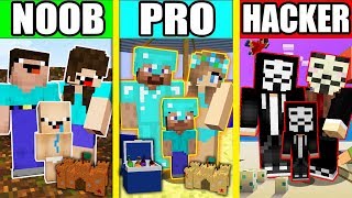 Minecraft - NOOB vs PRO vs HACKER : SUMMER HOLIDAY FOR FAMILY LOVE in Minecraft Animation