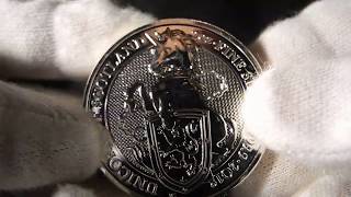 Монета 2018 Единорог Серебряные Звери Королевы 2 унции