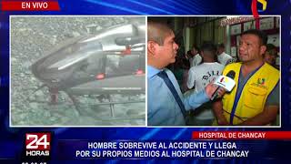 Pasamayo: hombre saltó por la ventana de bus antes de caer al abismo y sobrevive al accidente (1/2)
