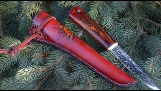 Ножны из кожи для Якутского ножа своими руками  Leather sheath with his own hands