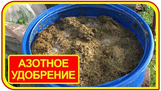 Азотное удобрение из травы своими руками для огурцов.Травяной настой и мой огород.