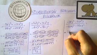 Estenmáticas. 2º ESO. Ejercicio 24. Simplificación fracciones algebraicas.