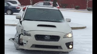 2015 subaru WRX crash trying to snow drift
