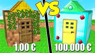 CASA DA 1€ contro CASA DA 100.000€ su MINECRAFT!