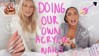 DOING OUR OWN ACRYLIC NAILS! Oh no | Sophia and Cinzia
