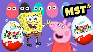 Peppa Pig Kinder Surprise eggs Play Doh Spongebob [MST]