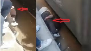شاهد... أب شجاع فى محطه قطار